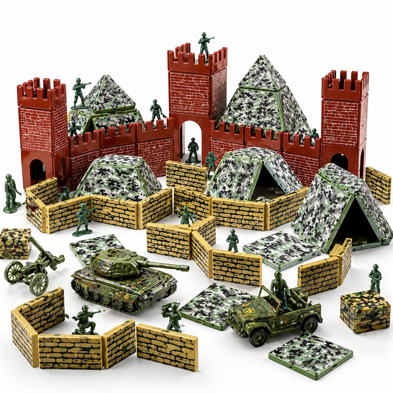 Amazon.com: Creatiles Military Battlefield Base Magnetic Tiles